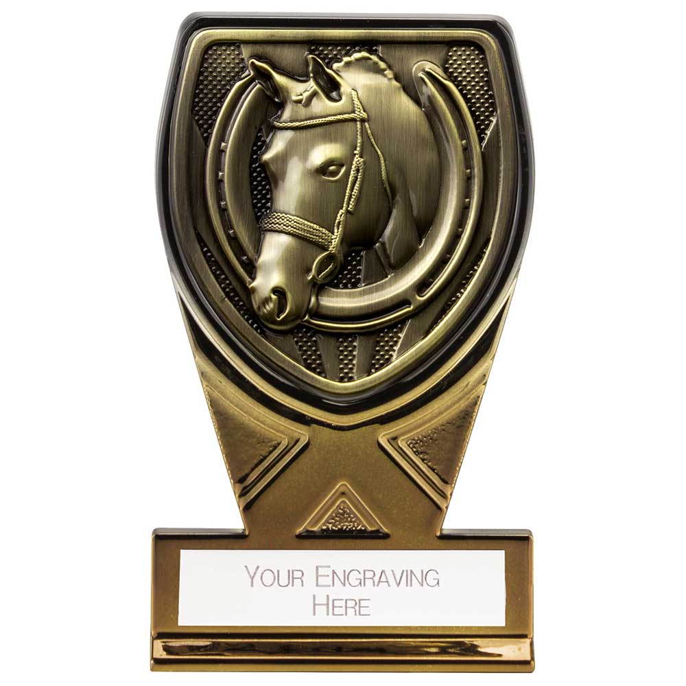 Fusion Cobra Equestrian Plaque Award Black & Gold 110mm