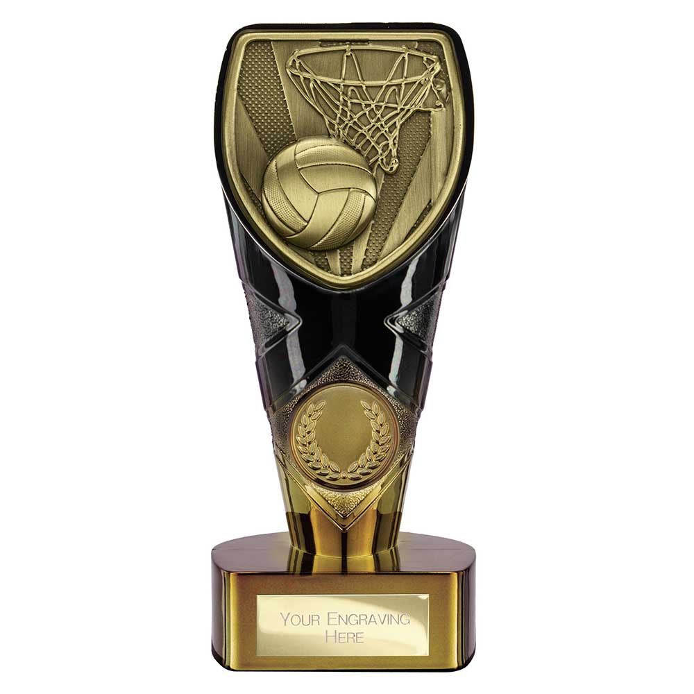 Fusion Cobra Netball Award Black & Gold 150mm