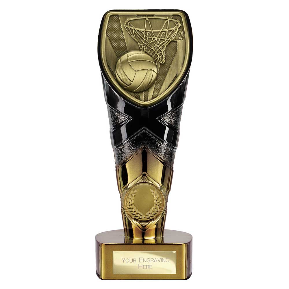 Fusion Cobra Netball Award Black & Gold 175mm