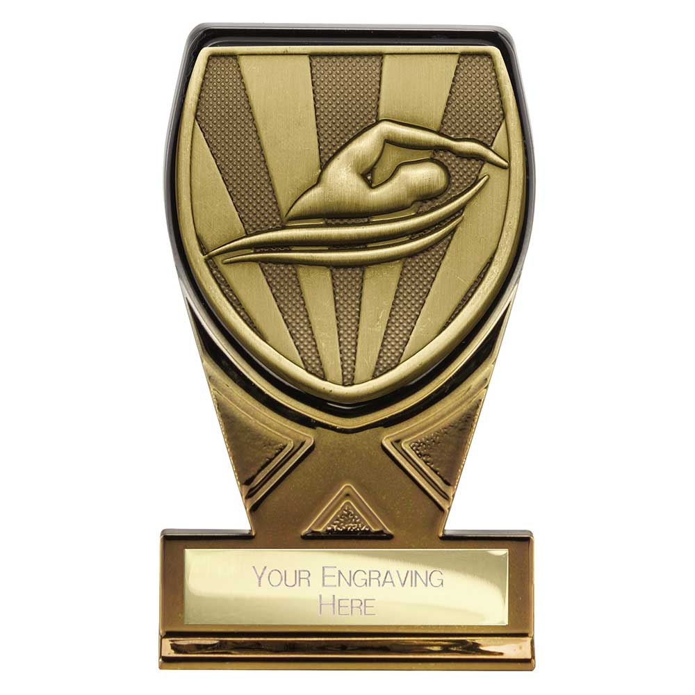 Fusion Cobra Swimming Plaque Award Black & Gold 110mm