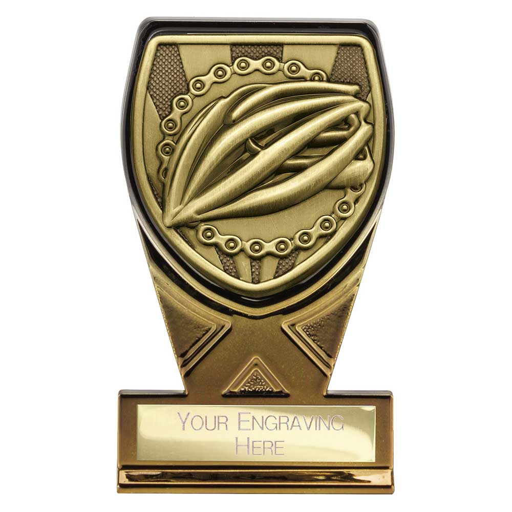 Fusion Cobra Cycling Plaque Award Black & Gold 110mm