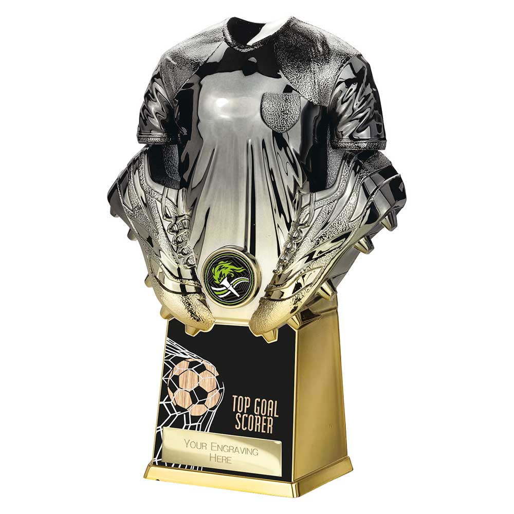 Invincible Shirt Top Goal Scorer Award Gunmetal to Gold 220mm