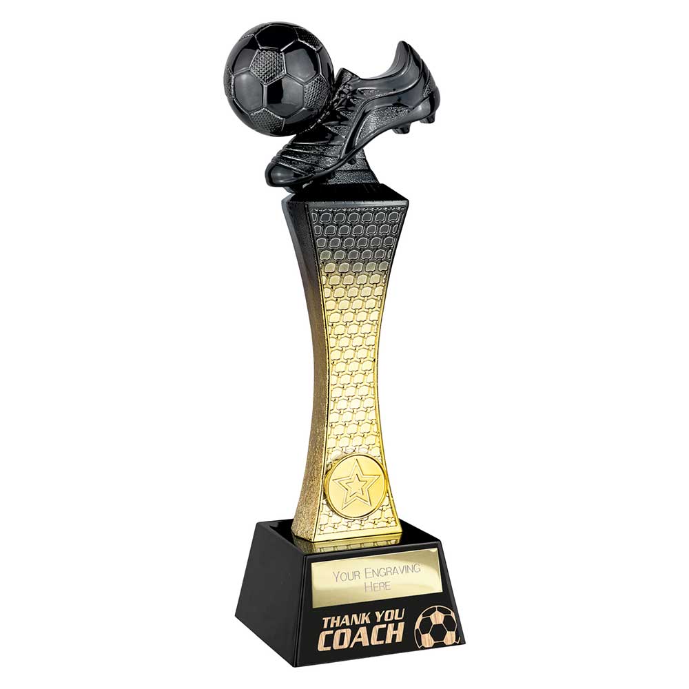 Raider Football Thank You Coach Award Carbon Black & Gold 260mm