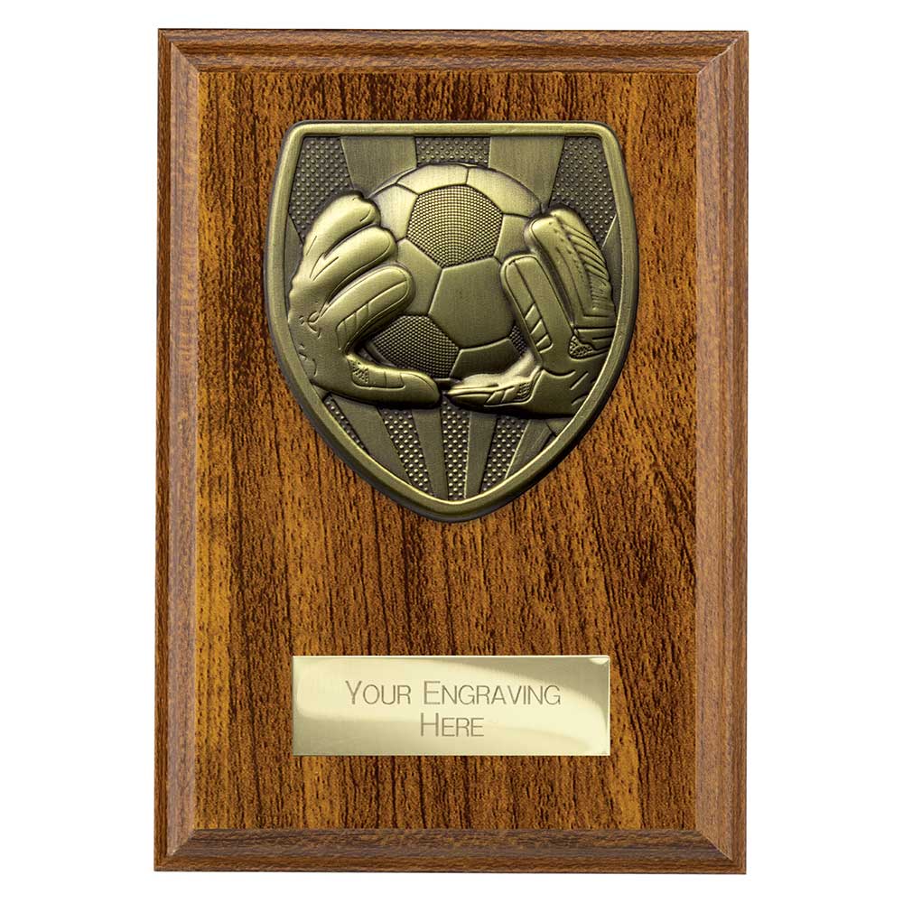 Cobra Plaque Football Goal Keeper Award Walnut 150mm