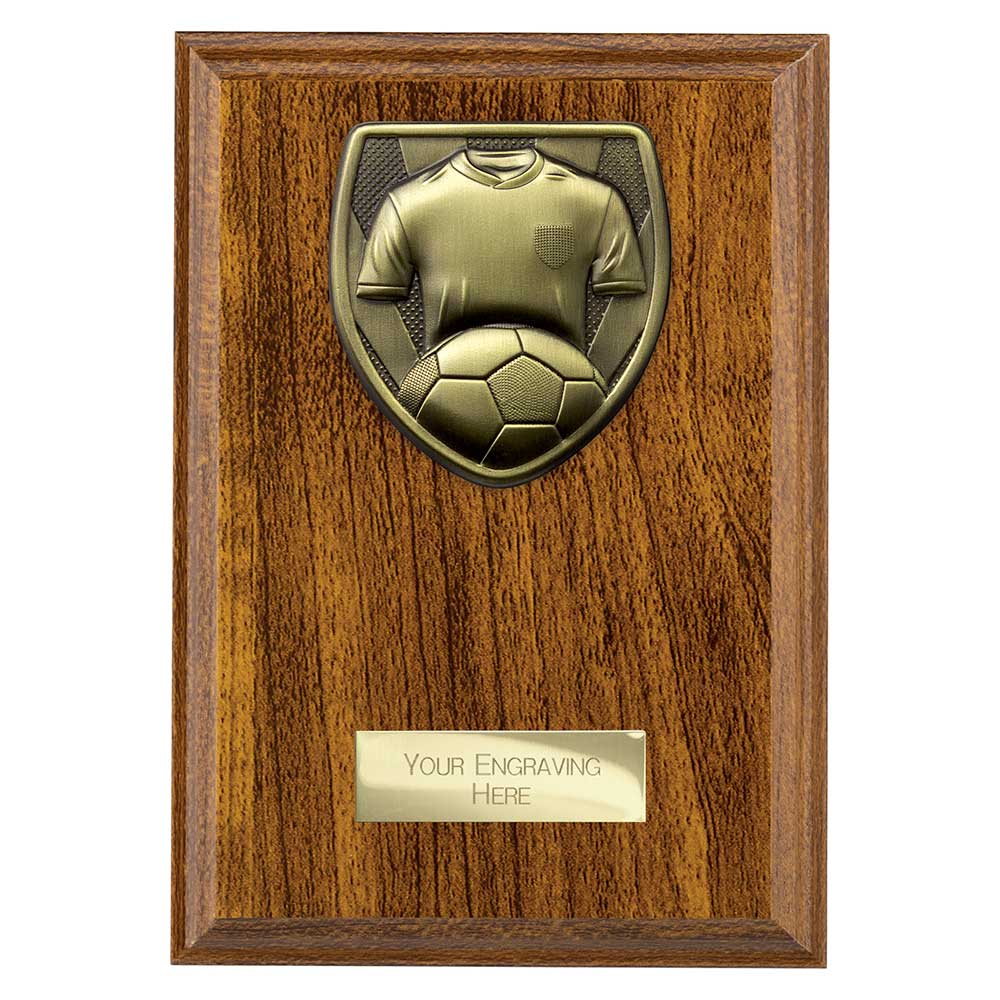Cobra Plaque Football Shirt & Ball Award Walnut 175mm