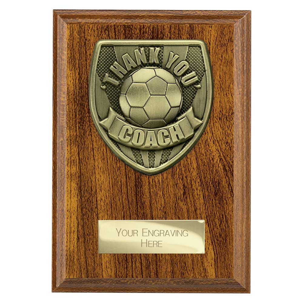 Cobra Plaque Thank you Coach Award Walnut 150mm