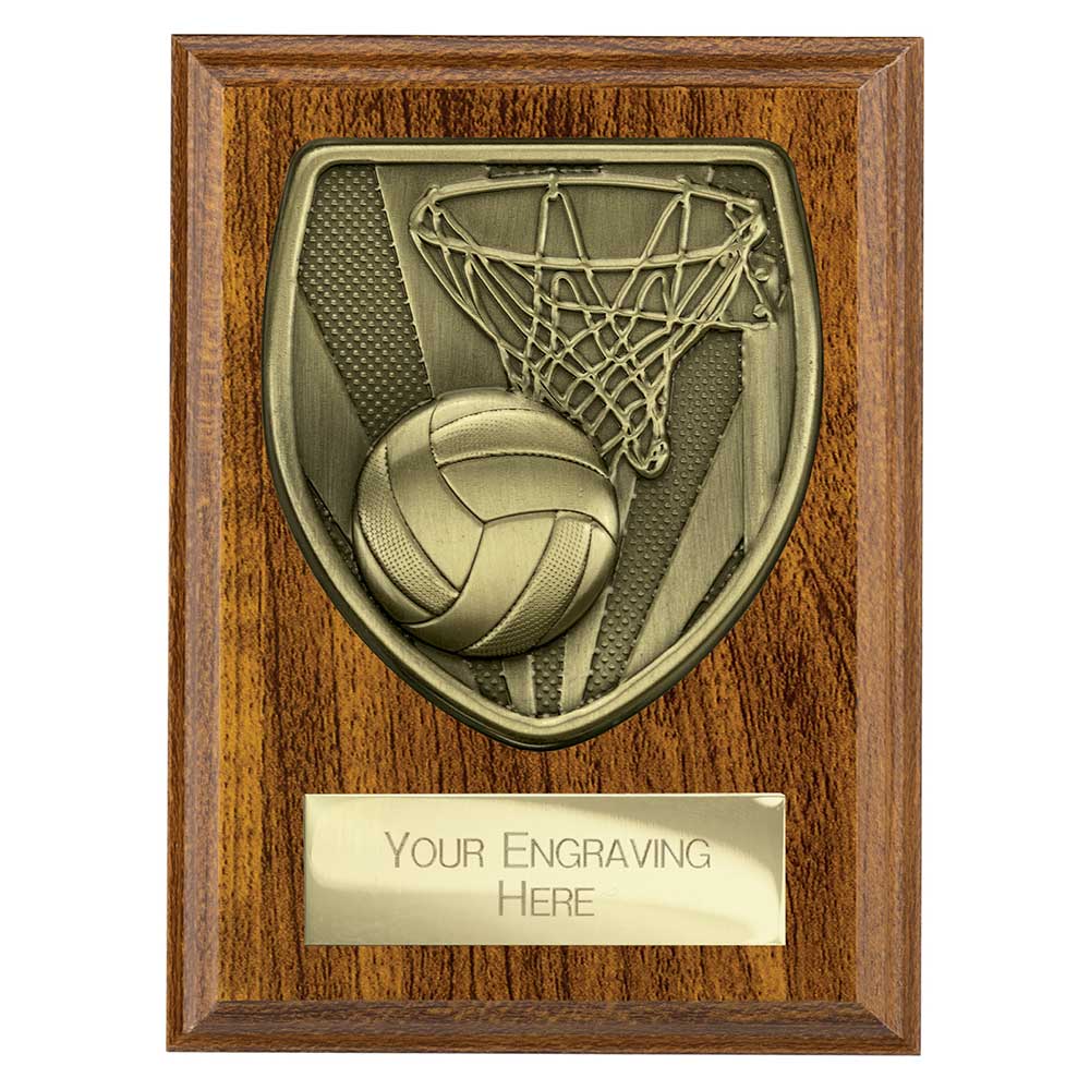 Cobra Plaque Netball Award Walnut 125mm