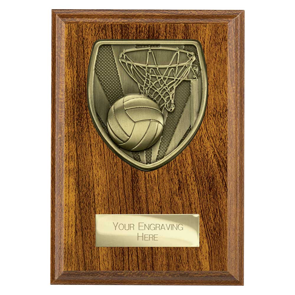 Cobra Plaque Netball Award Walnut 150mm