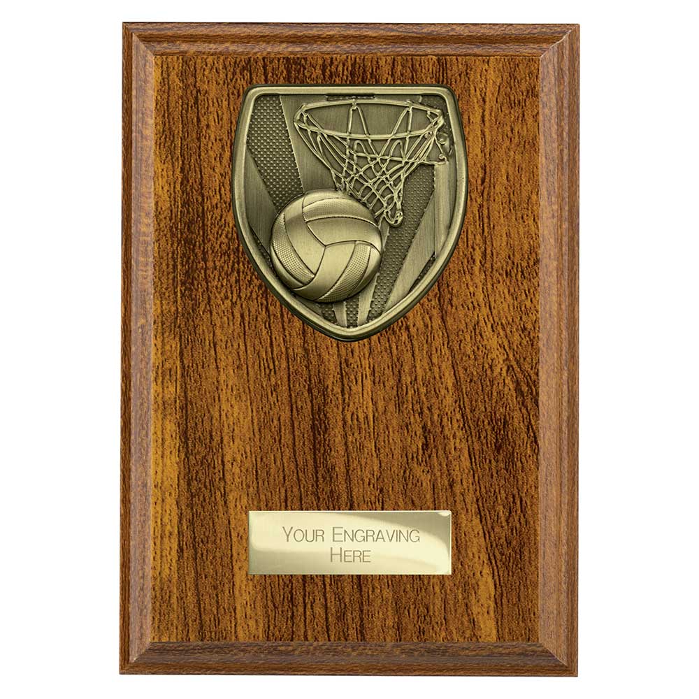 Cobra Plaque Netball Award Walnut 175mm