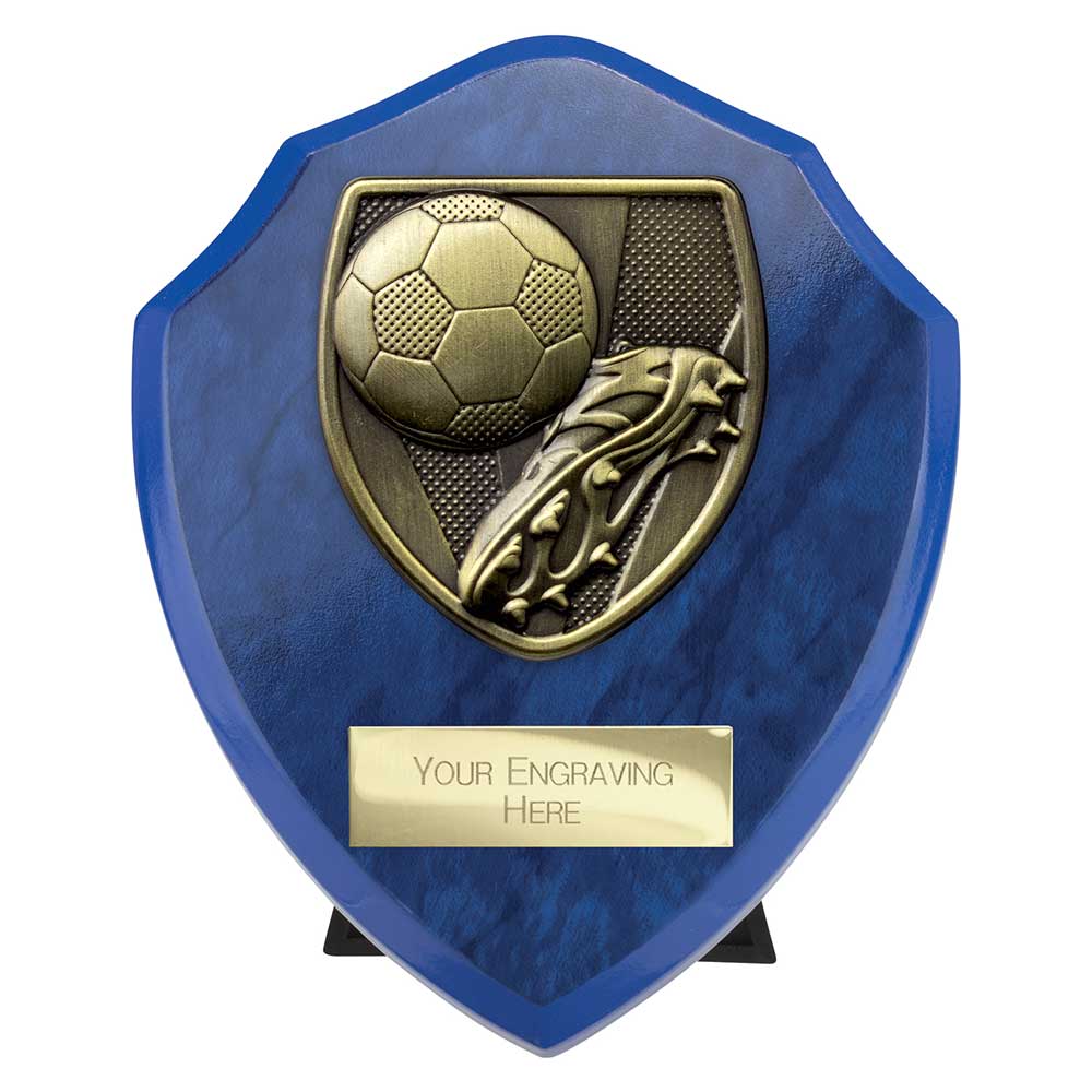 Cobra Shield Football Boot & Ball Award Azure Blue 125mm