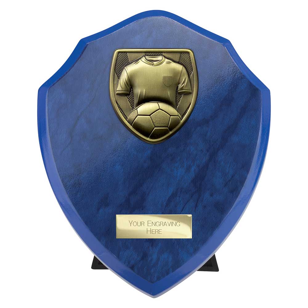 Cobra Shield Football Shirt & Ball Award Azure Blue 175mm