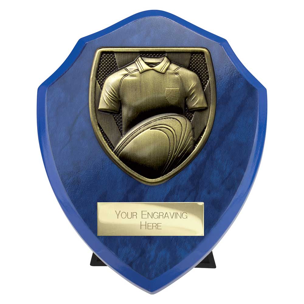 Cobra Shield Rugby Shirt & Ball Award Azure Blue 125mm