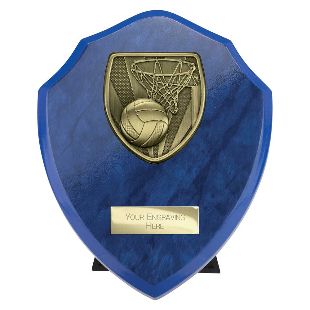 Cobra Shield Netball Award Azure Blue 150mm
