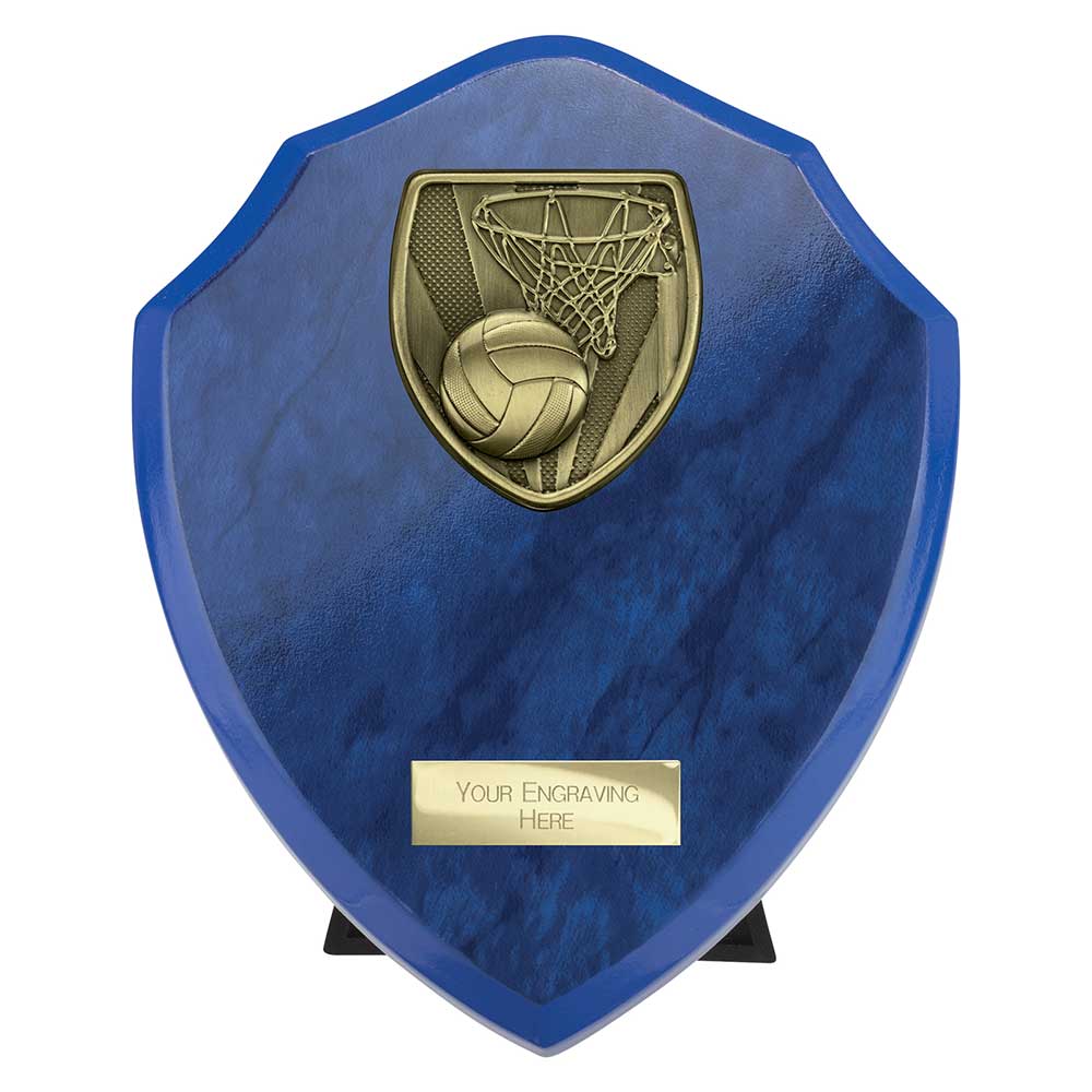 Cobra Shield Netball Award Azure Blue 175mm