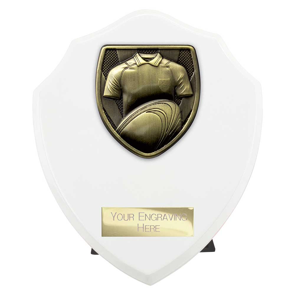 Cobra Shield Rugby Shirt & Ball Award Arctic White 150mm