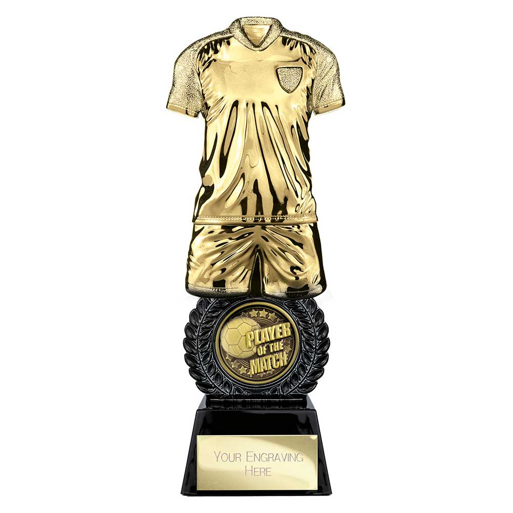 Intensity Football Player of Match Award Gold & Carbon Black 260mm