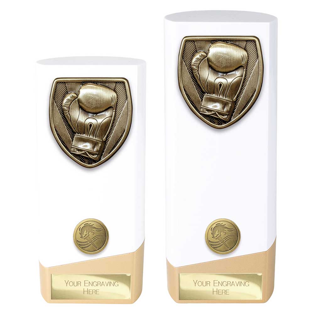 Prime Cobra Boxing Award White & Gold 190mm