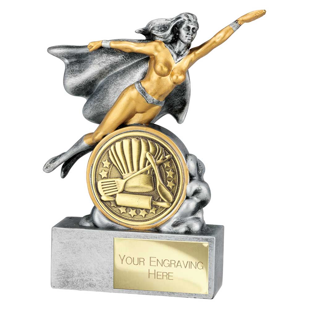 Hero Female Culinary Award Antique Silver 140mm