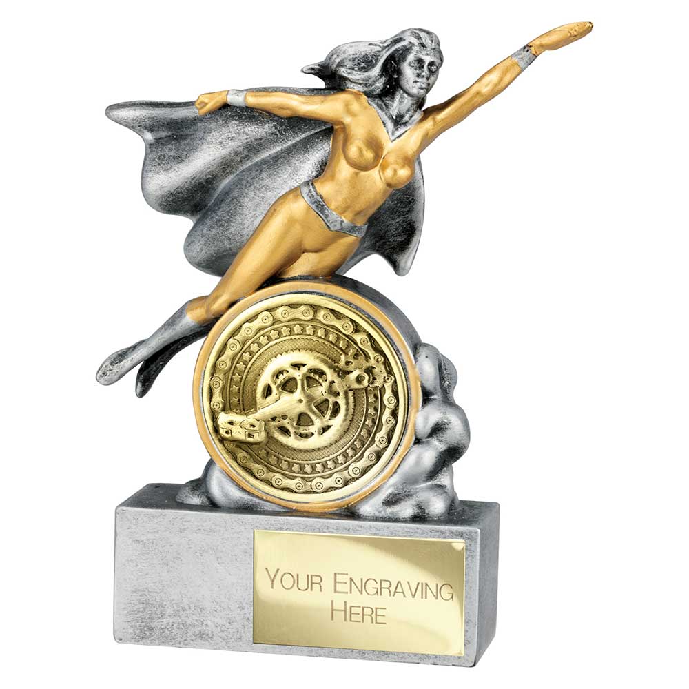 Hero Female Cycling Award Antique Silver 140mm