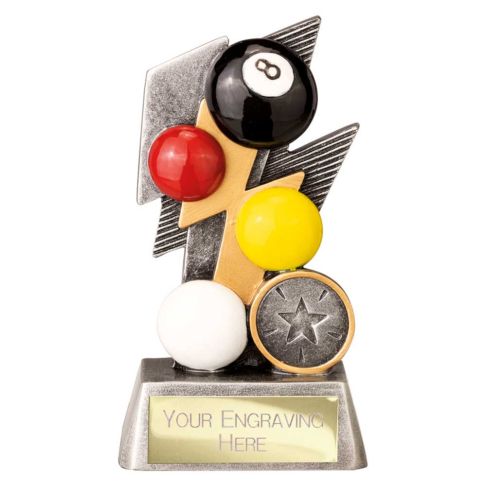 Strike Bolt Pool Award Antique Silver & Gold 130mm