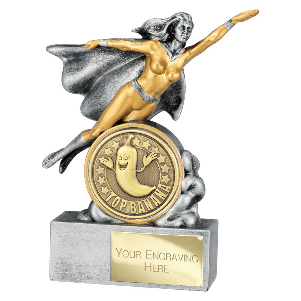 Hero Female Top Banana Award Antique Silver 140mm