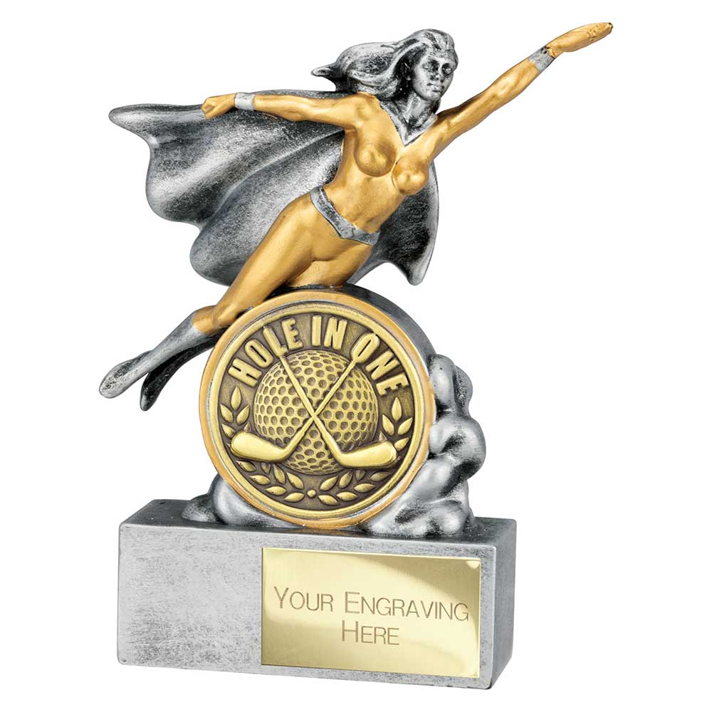 Hero Female Hole in One Award Antique Silver 140mm