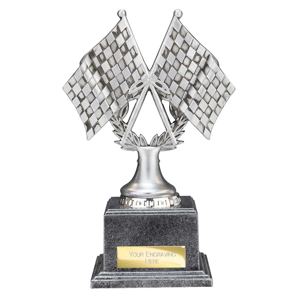 Velocity Crossed Flags Award Antique Silver 185mm