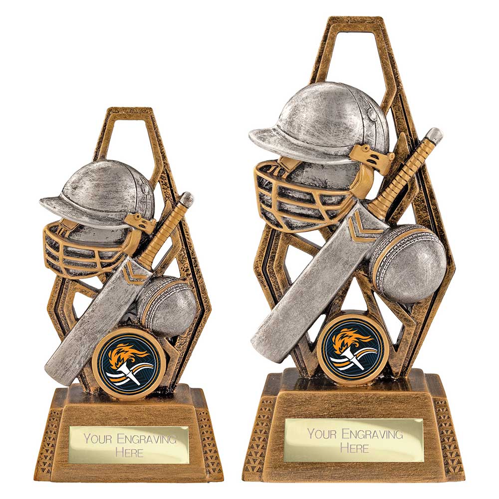 Immense Cricket Award Antique Silver & Gold 150mm