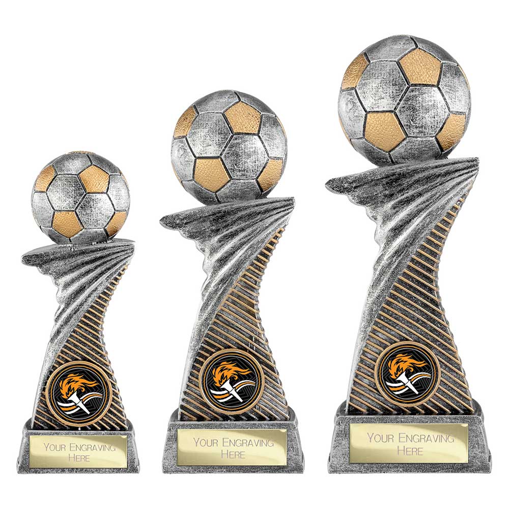 Dynamic Football Award Antique Silver & Gold 145mm