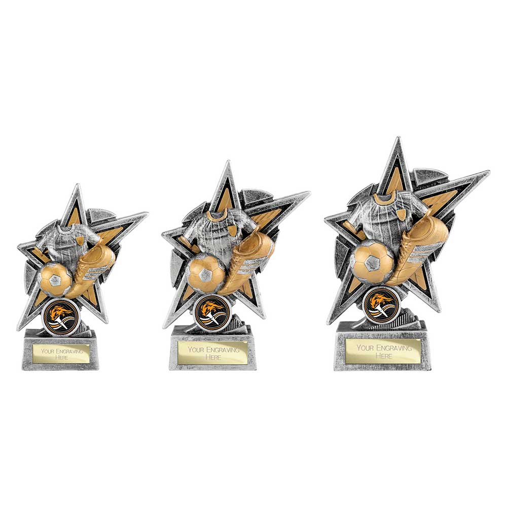 Speedstar Football Award Antique Silver & Gold 140mm