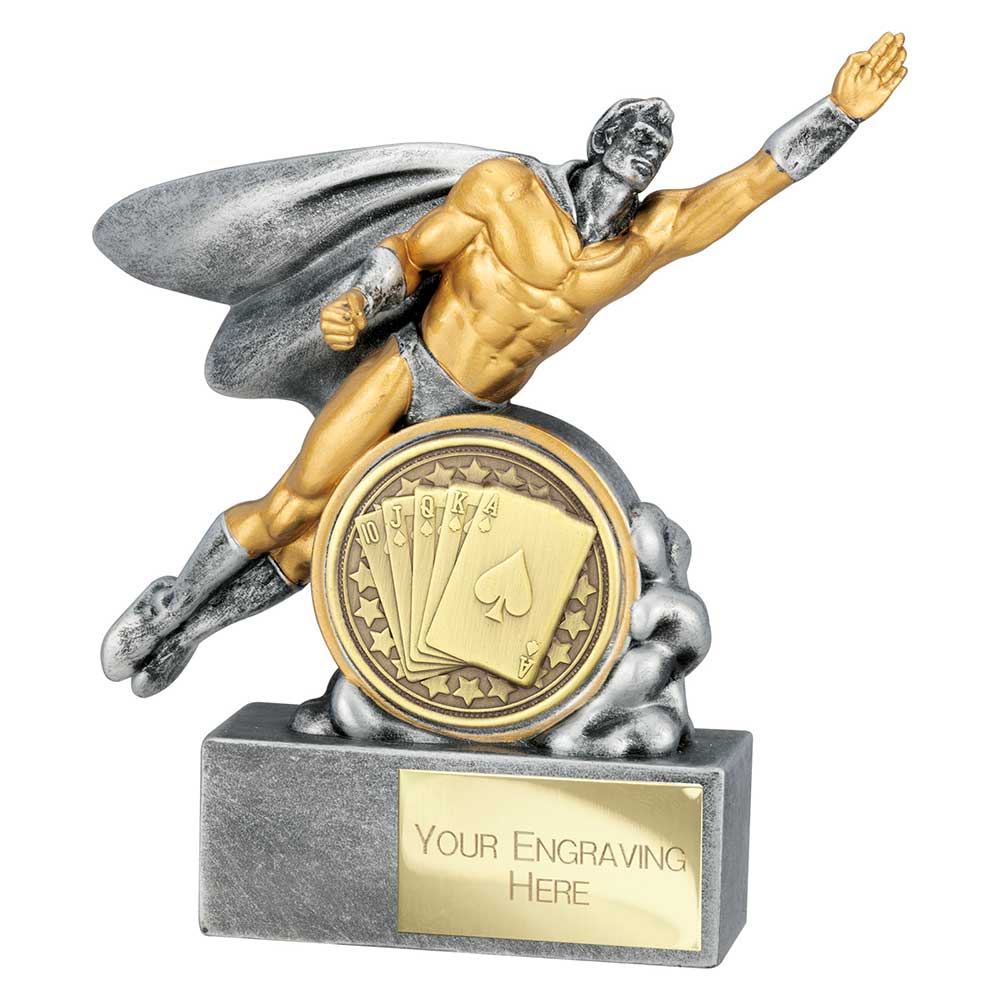 Hero Male Cards Award Antique Silver 140mm