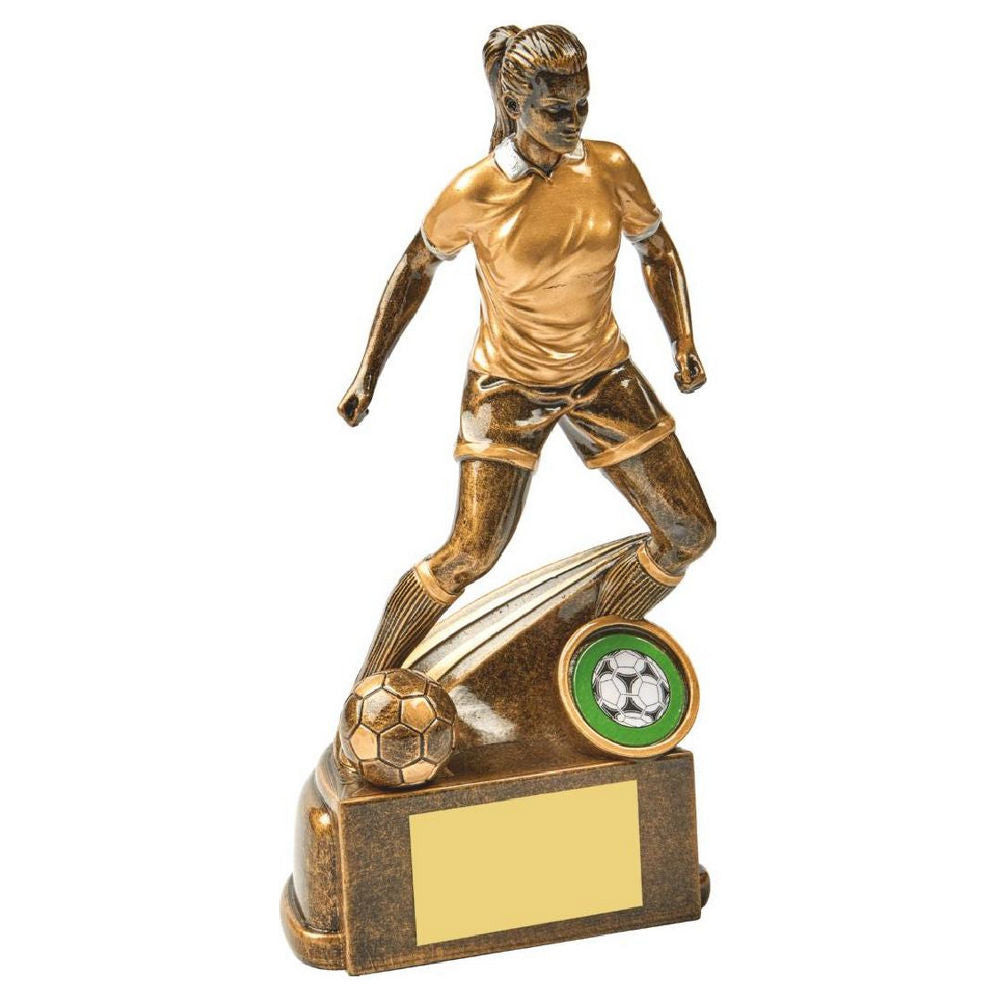 Antique Gold Female Football Resin 190mm