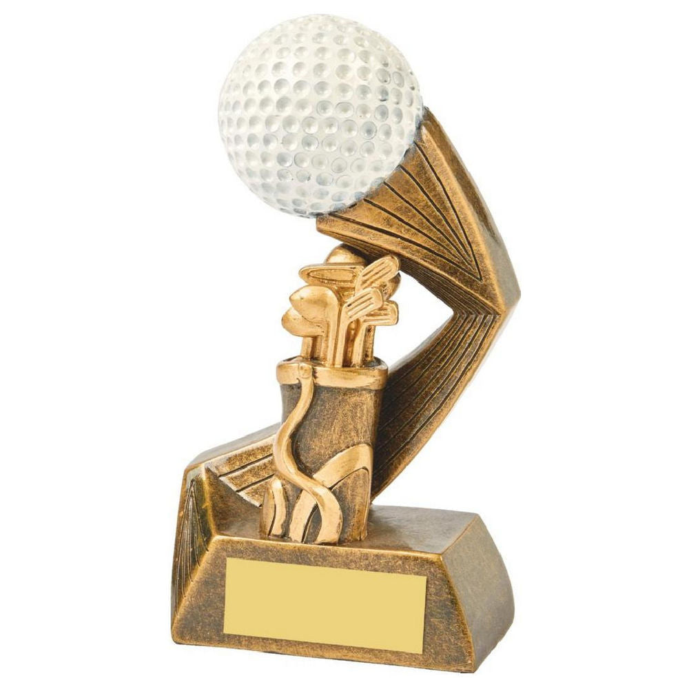Antique Gold/White Golf Bag/Ball Resin 135mm