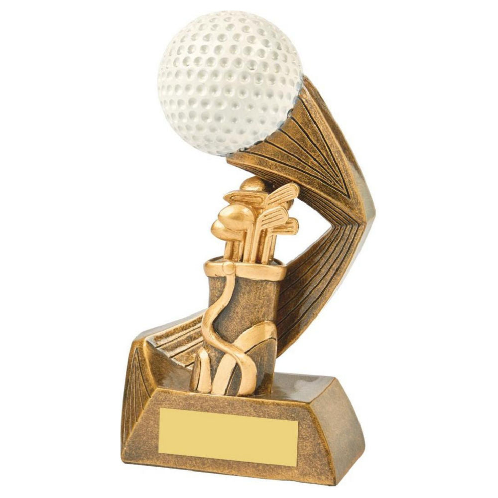Antique Gold/White Golf Bag/Ball Resin 160mm