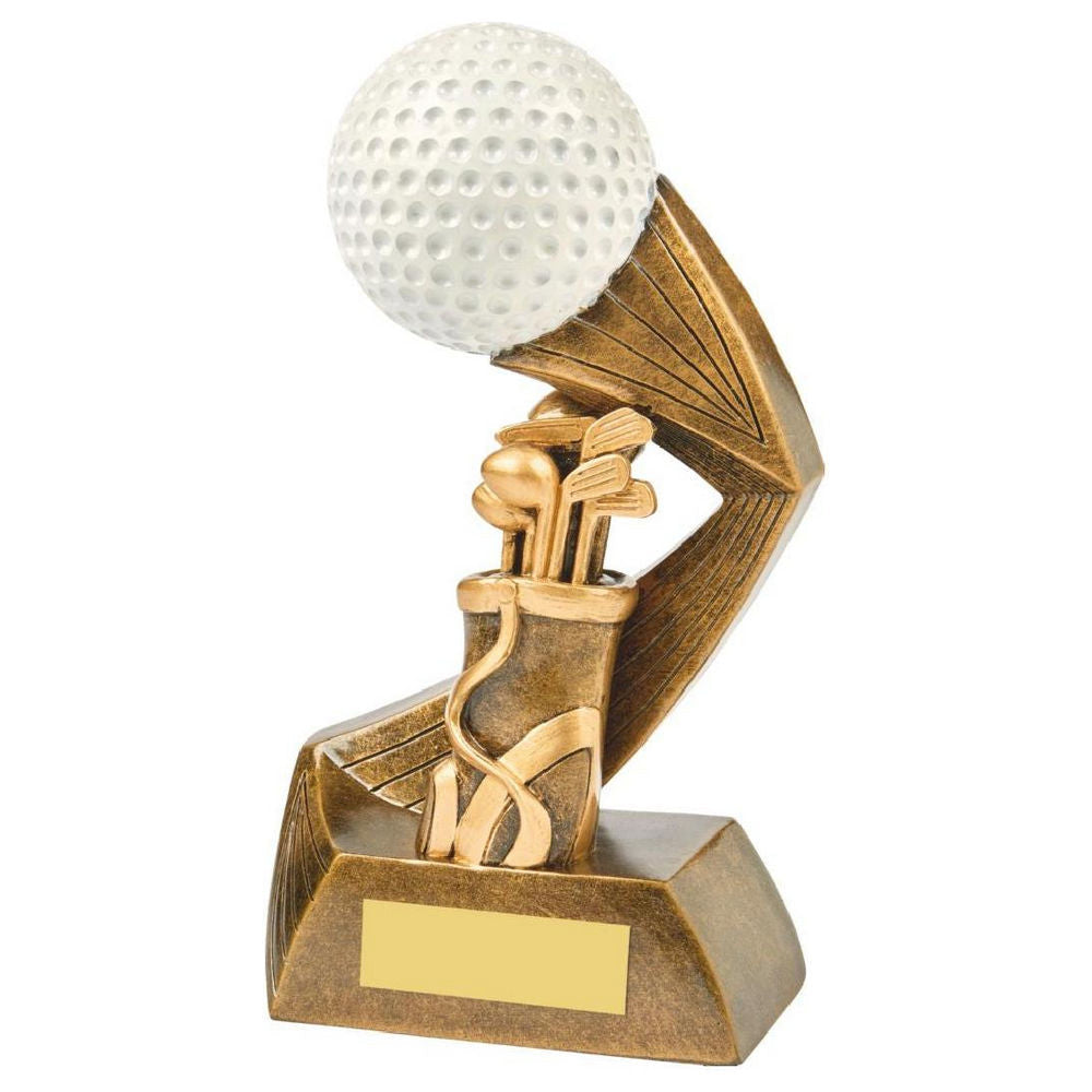 Antique Gold/White Golf Bag/Ball Resin 180mm