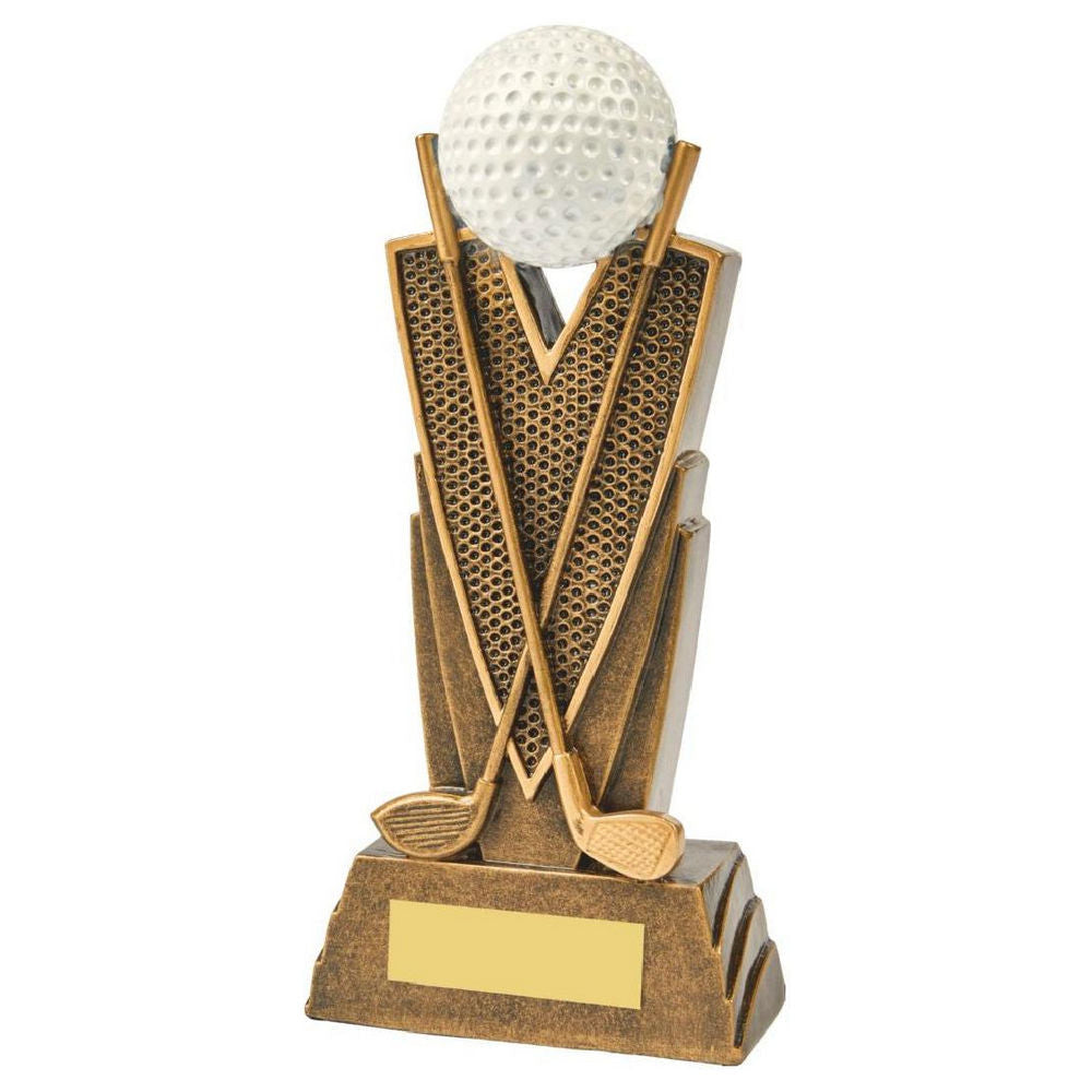 Antique Gold Golf Club/Ball Resin 190mm