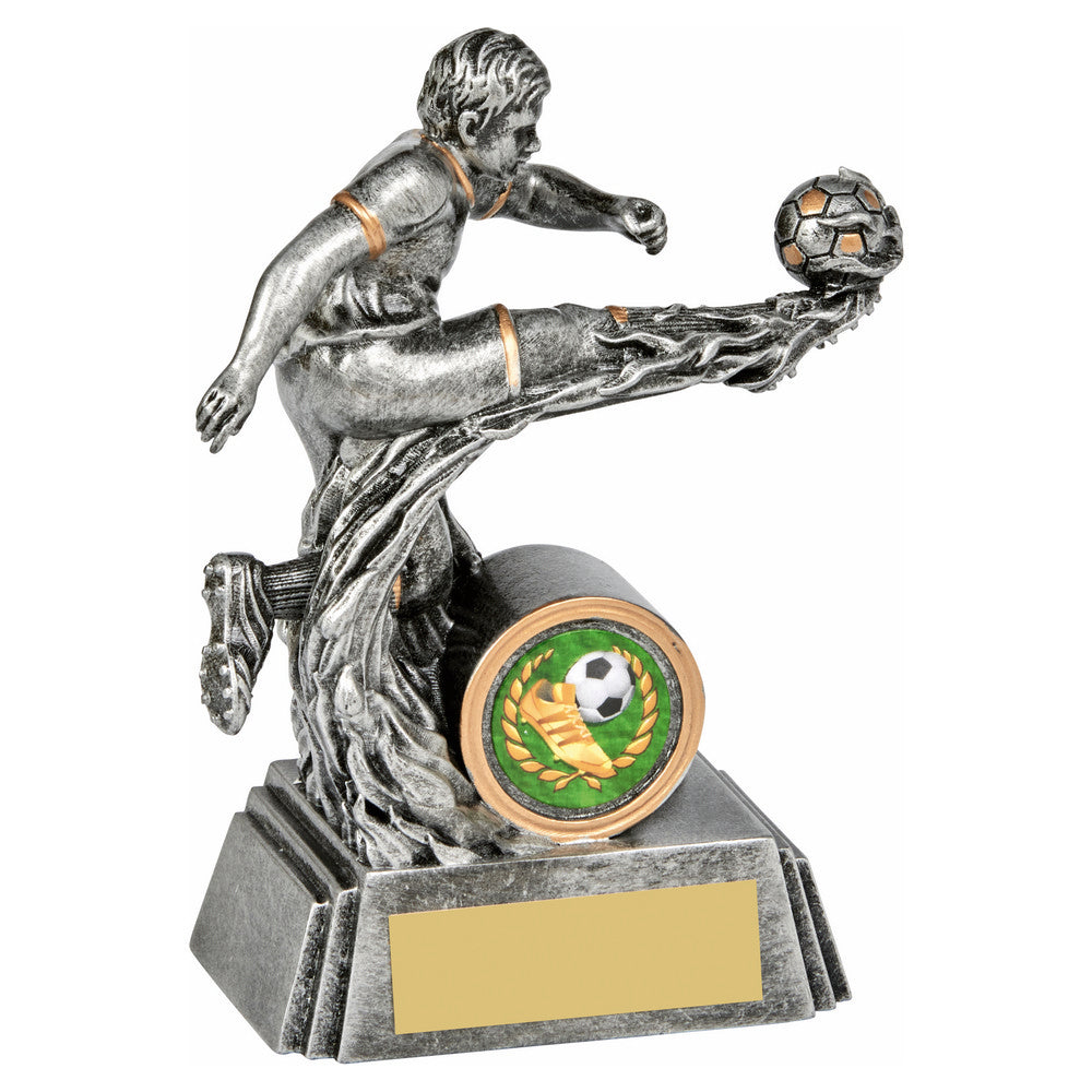 Silver Male Action Flame Resin 130mm