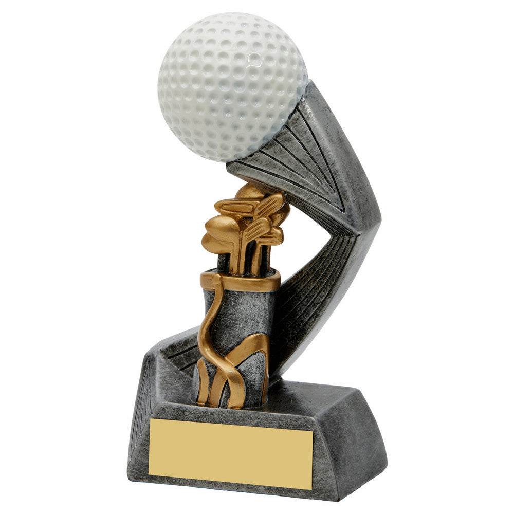 Antique Silver Resin Golf Ball/Bag Award 155mm
