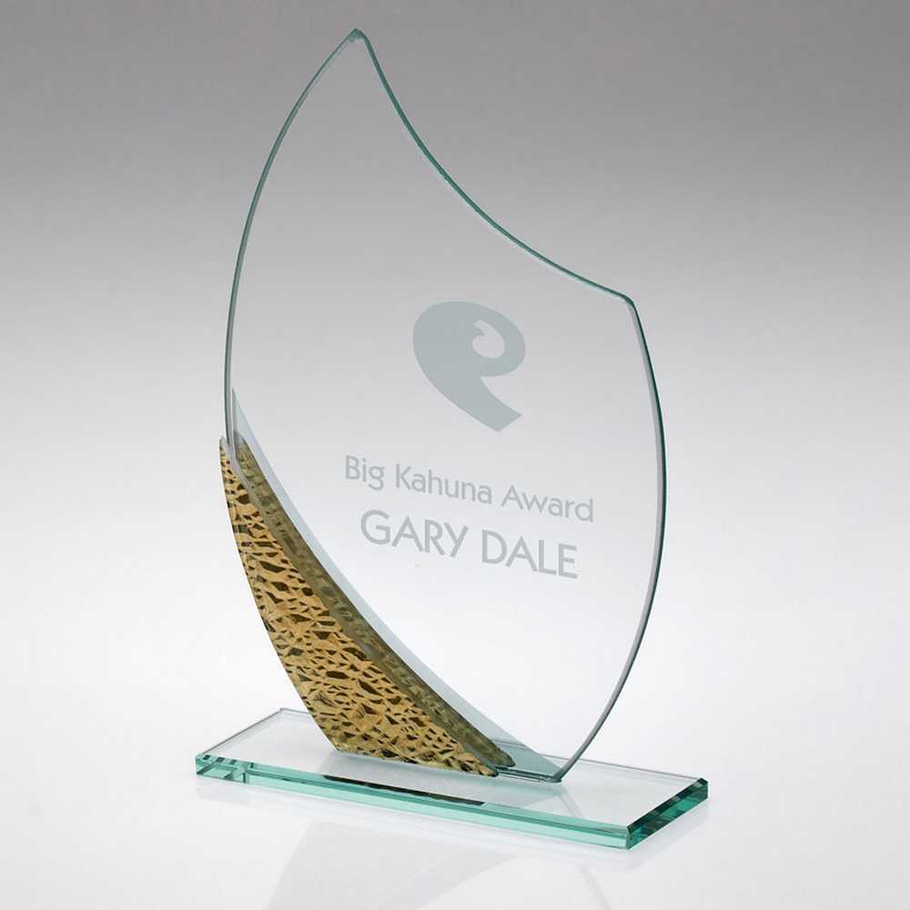 JADE GLASS PLAQUE WITH GOLD/SILVER BUBBLE DETAIL (4mm THICK) - 6.5in