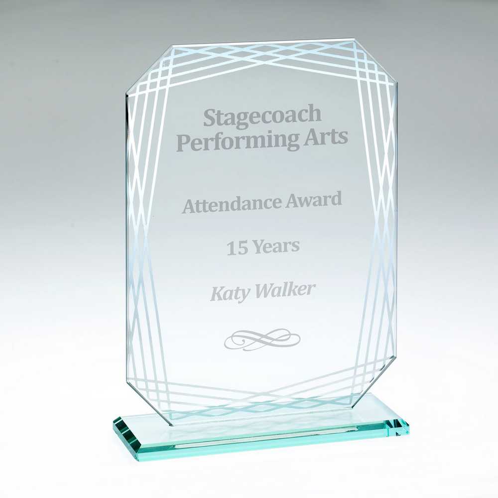 JADE GLASS RECTANGLE WITH SILVER LINED EDGES (4mm THICK) - 8.25in