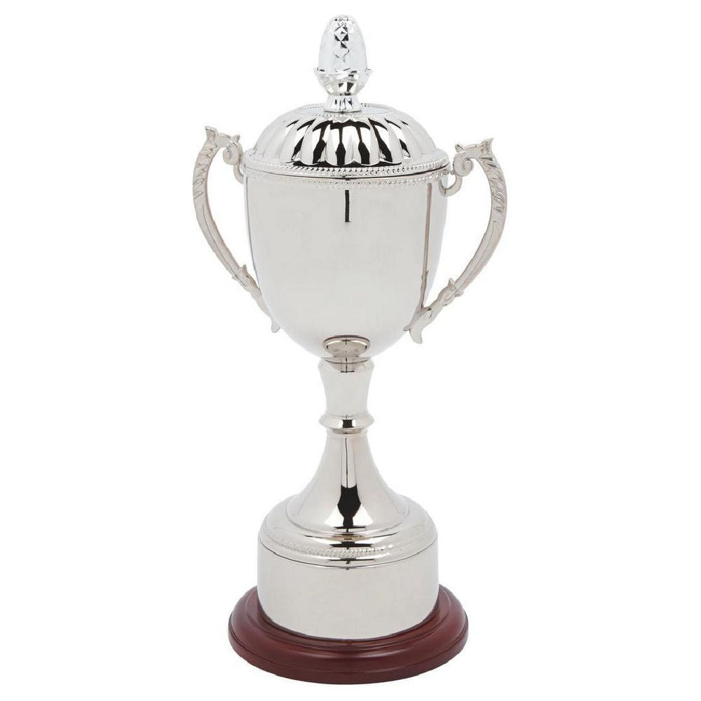 Nickel Plated Cup with Lid & Plinth Band 430mm