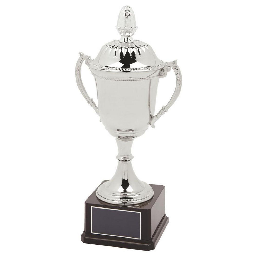 Nickel Plated Cup on Black Weighted Base with Lid 410mm