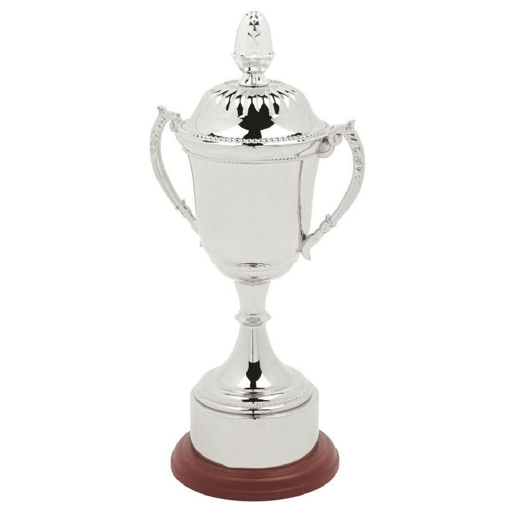 Nickel Plated Cup with Plinth Band & Lid 400mm