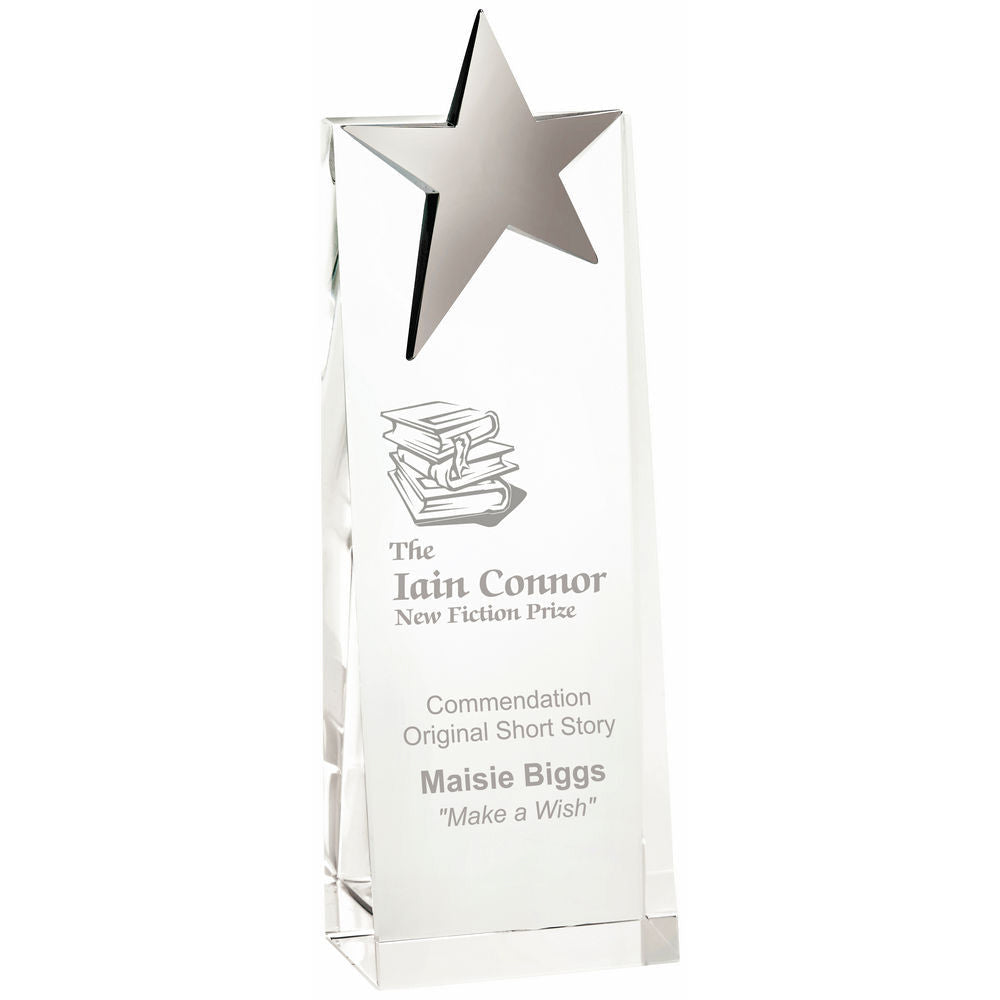 Crystal Wedge with Silver Star 185mm