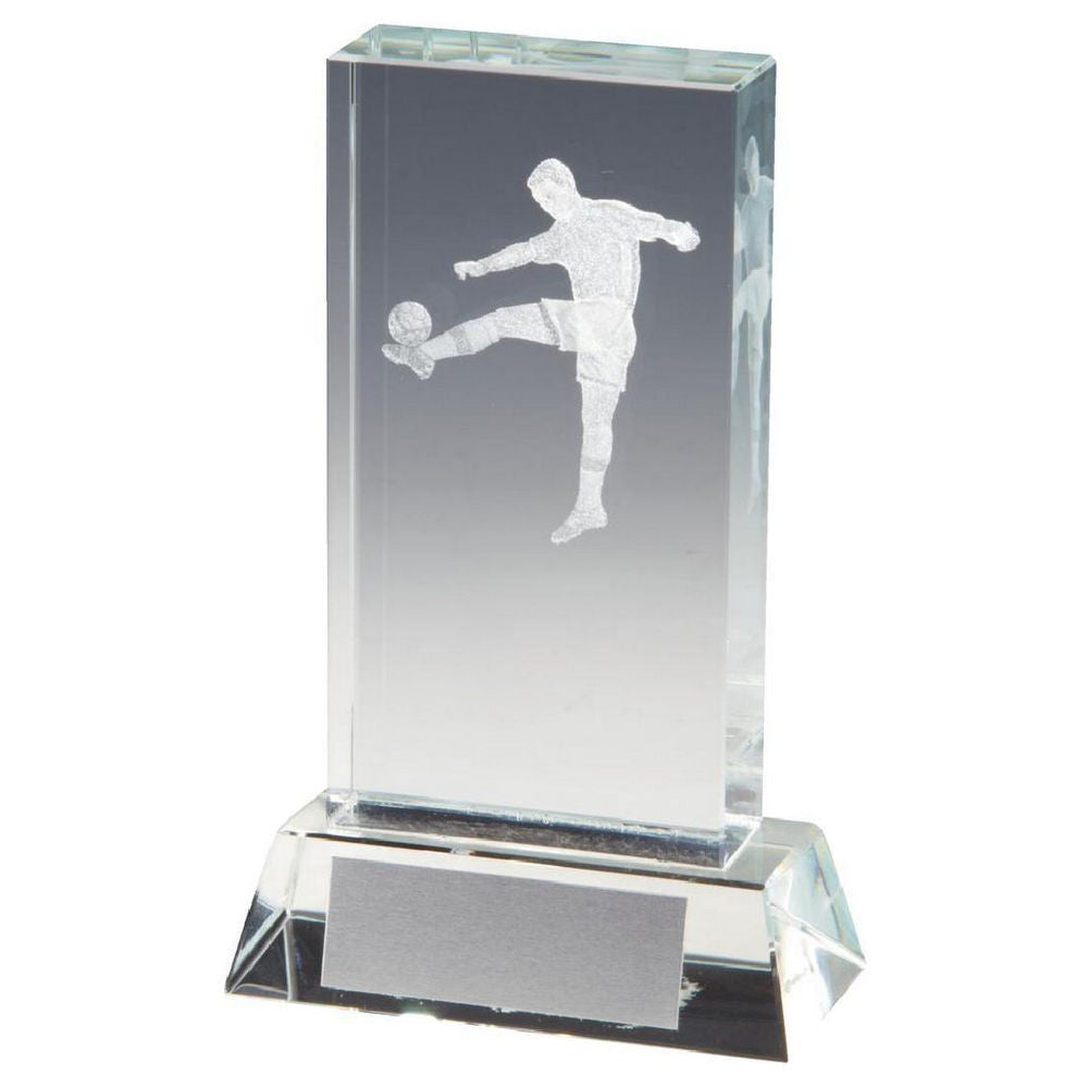 Crystal Football Award with 3D Image inside 110mm
