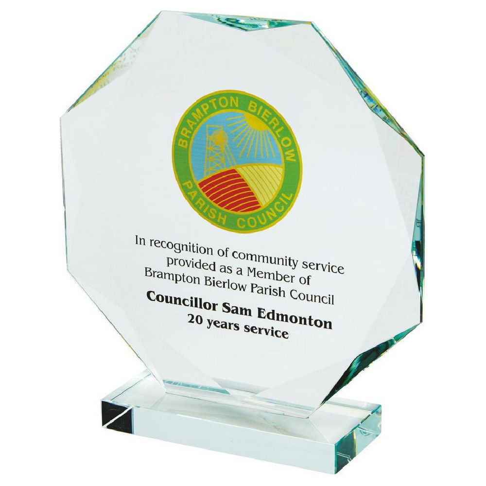 Crystal Octagon Award for Colour Printing (In Presentation Case) 195mm