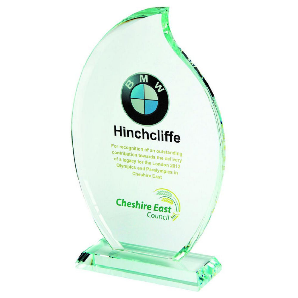 Clear Glass Flame Stand for Colour Printing (In Presentation Case) 235mm