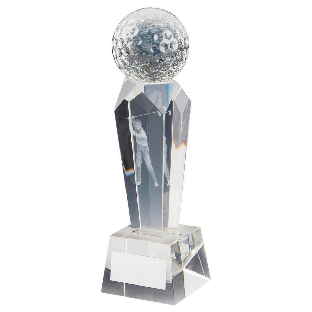 Crystal Column with 3D Golf Image (In Presentation Case) 170mm