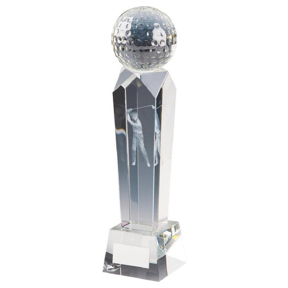 Crystal Column with 3D Golf Image (In Presentation Case) 240mm