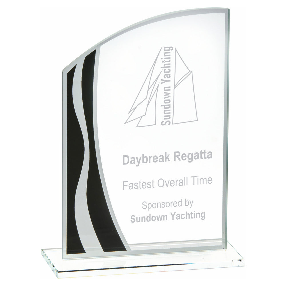 Clear Black/Silver Stripes Glass Awards 180mm